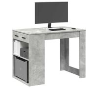 Bureau avec Tiroir et Étagère Table Rangement Maison Bois d'Ingénierie vidaXL