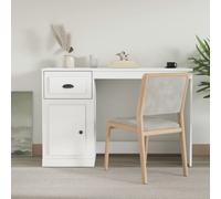 Bureau avec Tiroir Table d'Ordinateur Salon Blanc Bois d'Ingénierie vidaXL