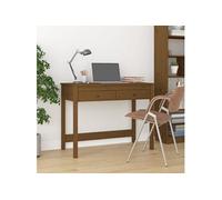 Vidaxl Bureau Avec Tiroirs Marron Miel 100x50x78 Cm Bois Massif De Pin Marron