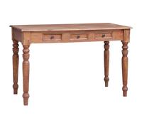 Bureau avec Tiroirs Table d'Étude Ordinateur Blanc Bois d'Acajou Massif vidaXL