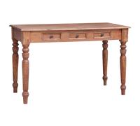 Bureau avec Tiroirs Table d'Étude Ordinateur Blanc Bois d'Acajou Massif vidaXL