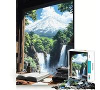 Bureau avec Vue sur la Montagne, Paysage Japonais, Puzzle de 1000 pièces pour Adolescents, Jeu de logique et de Coordination, Divertissement partagé, décoration Murale (38x52cm)