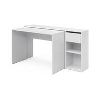 Vicco Bureau "Ben", Blanc 145 x 46.4 cm | avec surface de travail et étagères ouvertes pour l’organisation