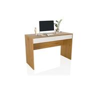 hjh Living – Bureau BERGA 120 x 50 cm, 2 tiroirs, panneau de particules mélaminé – Blanc/Chêne