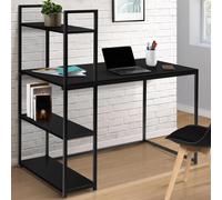 IDMarket – Bureau bibliothèque DELSON Noir – Design industriel