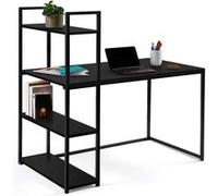 IDMarket – Bureau bibliothèque DELSON Noir – Design industriel