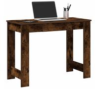 vidaXL Bureau chêne fumé 100x45x75 cm bois d'ingénierie – bureau d'ordinateur avec rangement