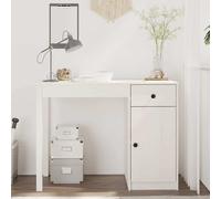 vidaXL Bureau Blanc 100x50x75 cm Bois massif de pin 814630