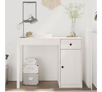 Bureau Blanc 100x50x75cm Bois Massif de Pin Table de Travail Ordinateur vidaXL