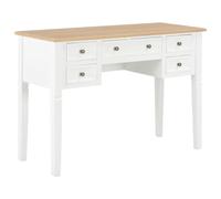 vidaXL Bureau Table d'Ordinateur avec Tiroirs Table de Travail Table Informatique Table d'Ecriture Meuble de Bureau Chambre Maison Bois Blanc