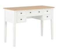 Bureau VidaXL 109,5x45x77,5cm Bois Blanc