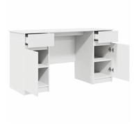 Bureau Blanc 140x49x76 cm en bois d'ingénierie_2 ans garantie_36269
