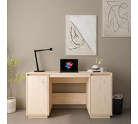 Bureau Blanc 140x50x75 cm Bois Massif de Pin Table d'Ordinateur Etude vidaXL