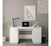 Bureau Blanc 140x50x75 cm Bois Massif de Pin Table d'Ordinateur Etude vidaXL