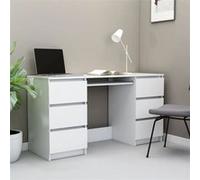 vidaXL Bureau en bois d'ingénierie 140x50x77 cm Blanc