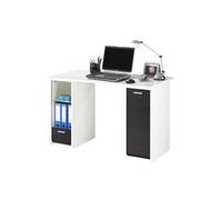 Bureau Blanc 2 Caissons A Rideau - Noir - L 120 x l 65 x H 74 cm