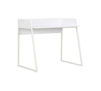 vidaXL Bureau, Table d'Ordinateur avec Panneau Arrière Surélevé, Bureau d'Étude, Table d'Écriture, Meuble de Travail Salle d'Étude Maison Intérieur, Blanc