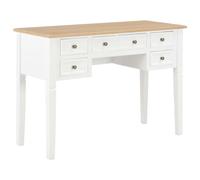 Bureau Blanc à 5 Tiroirs Rangement Table Console Table d'Ordinateur vidaXL