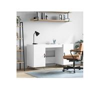 Vidaxl Bureau Blanc Brillant 140x50x75 Cm Bois D'ingénierie Blanc