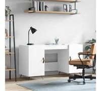 Vidaxl Bureau Blanc Brillant 140x50x75 Cm Bois D'ingénierie Blanc