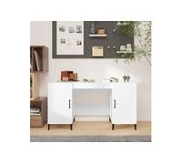 Bureau Blanc brillant 140x50x75 cm Bois d'ingénierie
