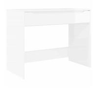 Bureau blanc brillant - vidaXL - 100x50x78 cm - Bois d'ingénierie - Durable - Avec tiroir - Usage intérieur