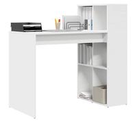 Bureau Blanc, CLOUD, Table à écrire, Pour 1 personne, avec étagère,Blanc 108x55x103.5 cm ,bois d'ingénierie BBB986