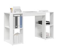 Bureau Blanc, CLOUD, Table à écrire, Pour 1 personne, avec étagère,Blanc 130x50.5x75 cm ,bois d'ingénierie BBB1026