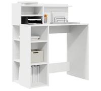 Bureau Blanc, CLOUD, Table à écrire, Pour 1 personne, avec étagère,Blanc 90x48x101,5 cm ,bois d'ingénierie BBB1050