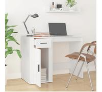 Bureau Blanc, CLOUD, Table à écrire, Pour 1 personne, Blanc 100x49x75 cm ,bois d'ingénierie BBB504