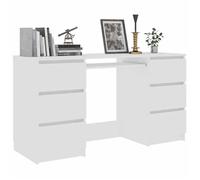 Bureau Blanc, CLOUD, Table à écrire, Pour 1 personne, Blanc 140x50x77 cm ,bois d'ingénierie BBB382