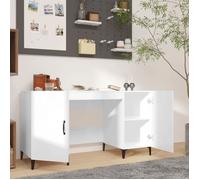 Bureau Blanc, CLOUD, Table à écrire, Pour 1 personne, Blanc brillant 140x50x75 cm ,bois d'ingénierie BBB450