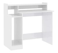 Bureau Blanc CLOUD Table à écrire Pour 1 personne lumières LED Blanc brillant 97x45x90cm bois d'ingénierie BBB430