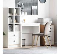 Bureau blanc contemporain Vidaxl 70 x 40 x 76 cm en bois d'ingénierie avec rangement