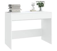 Bureau blanc en aggloméré - WIENS - 101x50x76,5 cm - Blanc - 2 tiroirs - Facile à nettoyer - Style Scandinave Moderne