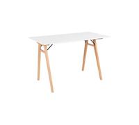 Bureau 120x60x75,5 blanc et naturel - kongas Blanc