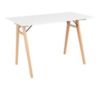 Bureau blanc et bois 120 x 60 x 75 cm Blanc G