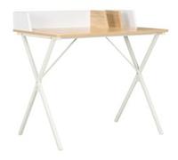 Bureau Blanc et naturel 80x50x84 cm Blanc G
