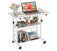 Bureau Blanc - VIVOLILV - Bureaux d'ordinateur avec étagère Inférieure, Table PC Moderne Simple - Adapté au Salon, à la Maison