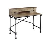 vidaXL Bureau Bois de Manguier Massif et Acier Table d'Ordinateur Meuble