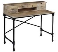 vidaXL Bureau en bois de manguier massif et acier 110 x 50 x 96 cm