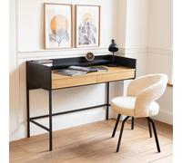 Bureau bois et noir 2 tiroirs arthur