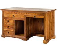 Bureau - Bois Massif d'acacia laqué (Miel) - Style Colonial - Oxford #0511