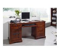 Bureau - Bois massif d'acacia laqué (Nougat) - Style colonial - OXFORD #522