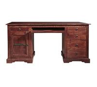 Bureau - Bois Massif d'acacia laqué (Nougat) - Style Colonial - Oxford #522