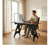 Bureau Bostenenna 120 x 60 x 75 cm noir effet bois veiné