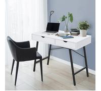 Bureau BOSTON 100 x 48 cm/ Blanc et métal noir