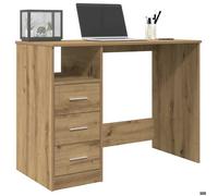 Bureau Brun, SWEETY, Table d'ordinateur, 1 PLACE, chêne artisanal 102x76x50 cm ,bois d'ingénierie BBB666