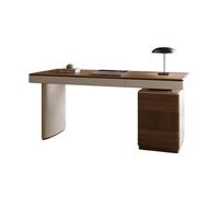 Bureau, Bureau d'ordinateur avec Chargeur, Finition Noyer Moderne, tiroir et classeur(160cm)