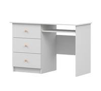 Bureau Bureau enfant Table d'ordinateur 115cm blanc/blanc avec poignées roses Olaf 08